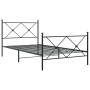 Bed frame with headboard and black metal footboard 100x200cm by vidaXL, Beds and slatted bases - Ref: Foro24-376515, Price: 8...