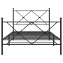 Bed frame with headboard and black metal footboard 100x200cm by vidaXL, Beds and slatted bases - Ref: Foro24-376515, Price: 8...