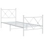 Estructura cama metal con cabecero y pie cama blanca 80x200 cm de vidaXL, Camas y somieres - Ref: Foro24-376560, Precio: 78,9...