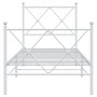 Estructura cama metal con cabecero y pie cama blanca 80x200 cm de vidaXL, Camas y somieres - Ref: Foro24-376560, Precio: 78,9...