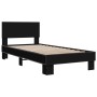 Engineered wood and black metal bed frame 100x200 cm by vidaXL, Beds and slatted bases - Ref: Foro24-845802, Price: 101,63 €,...