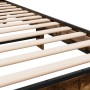 Engineered wood bed frame metal smoke oak 75x190 cm by vidaXL, Beds and slatted bases - Ref: Foro24-845814, Price: 91,63 €, D...