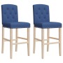 High stools 2 pcs solid rubber wood and fabric by vidaXL, Kitchen stools - Ref: Foro24-4006204, Price: 114,51 €, Discount: %