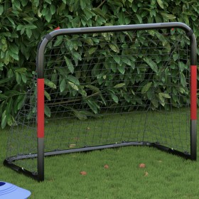 Soccer goal with red and black steel net 90x48x71 cm by vidaXL, soccer goals - Ref: Foro24-4007967, Price: 48,11 €, Discount: %