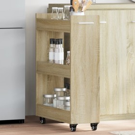 Sonoma oak engineered wood cabinet with wheels 60x22x79 cm by vidaXL, Lockers and storage cabinets - Ref: Foro24-840417, Pric...