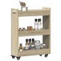 Sonoma oak engineered wood cabinet with wheels 60x22x79 cm by vidaXL, Lockers and storage cabinets - Ref: Foro24-840417, Pric...