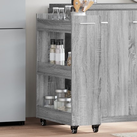 Sonoma gray engineered wood cabinet with wheels 60x22x79 cm by vidaXL, Lockers and storage cabinets - Ref: Foro24-840420, Pri...