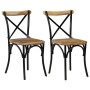 Crossback chairs 2 units solid black mango wood by vidaXL, dining chairs - Ref: Foro24-247316, Price: 242,12 €, Discount: %