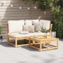 2-teiliges Gartenmöbel-Set mit Kissen aus Akazienholz von vidaXL, Modulare Sofas für den Außenbereich - Ref: Foro24-366492, P...