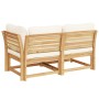 2-teiliges Gartenmöbel-Set mit Kissen aus Akazienholz von vidaXL, Modulare Sofas für den Außenbereich - Ref: Foro24-366492, P...