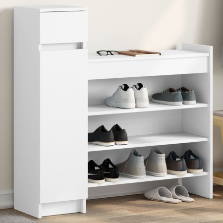 White engineered wood shoe rack furniture 100.5x28x100 cm by vidaXL, Shoe racks and shoe organizers - Ref: Foro24-840422, Pri...