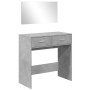 Concrete gray dressing table with mirror 80x39x80 cm by vidaXL, Bedroom Dressers - Ref: Foro24-840705, Price: 93,44 €, Discou...