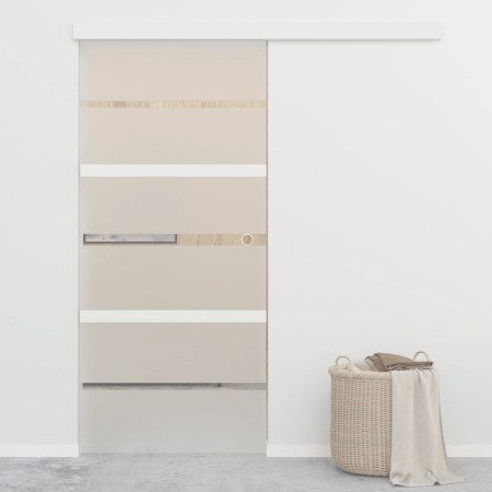 Sliding door with soft stop ESG glass and aluminum 90x205 cm by vidaXL, Doors - Ref: Foro24-288062, Price: 252,99 €, Discount: %