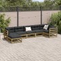 7-teiliges Gartensofa-Set mit Kissen aus imprägniertem Kiefernholz von vidaXL, Gartensets - Ref: Foro24-3299548, Preis: 702,4...