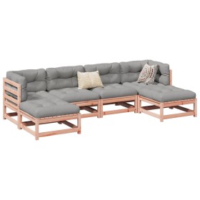 6-piece garden sofa set with Douglas fir wood cushions by vidaXL, Garden sets - Ref: Foro24-3299569, Price: 547,54 €, Discoun...