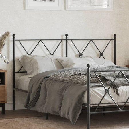 Black metal headboard 137 cm by vidaXL, Headboards and footboards - Ref: Foro24-376534, Price: 44,20 €, Discount: %