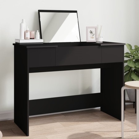 Dressing table with black mirror 100x45x76 cm by vidaXL, Bedroom Dressers - Ref: Foro24-840696, Price: 120,99 €, Discount: %