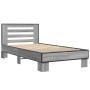 Estructura cama madera ingeniería metal gris Sonoma 90x200 cm de vidaXL, Camas y somieres - Ref: Foro24-845655, Precio: 101,1...