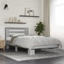 Estructura cama madera ingeniería metal gris Sonoma 90x200 cm de vidaXL, Camas y somieres - Ref: Foro24-845655, Precio: 101,1...