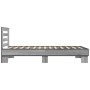 Estructura cama madera ingeniería metal gris Sonoma 90x200 cm de vidaXL, Camas y somieres - Ref: Foro24-845655, Precio: 101,1...