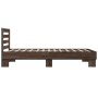 Estructura cama madera ingeniería metal marrón roble 90x190 cm de vidaXL, Camas y somieres - Ref: Foro24-846088, Precio: 104,...