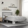 Estructura cama madera ingeniería metal gris Sonoma 75x190 cm de vidaXL, Camas y somieres - Ref: Foro24-845660, Precio: 97,16...