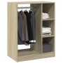 Armario de madera de ingeniería negro 77x48x102 cm de vidaXL, Organizadores de vestidores y perchas de barra - Ref: Foro24-84...