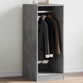 Betongrauer Kleiderschrank aus Holzwerkstoff, 48 x 41 x 102 cm von vidaXL, Kommoden-Organizer und Bar-Kleiderbügel - Ref: For...