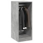 Betongrauer Kleiderschrank aus Holzwerkstoff, 48 x 41 x 102 cm von vidaXL, Kommoden-Organizer und Bar-Kleiderbügel - Ref: For...