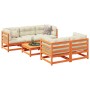 6-piece garden sofa set with wax-brown pine wood cushions by vidaXL, Garden sets - Ref: Foro24-3299291, Price: 660,13 €, Disc...