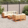 6-piece garden sofa set with wax-brown pine wood cushions by vidaXL, Garden sets - Ref: Foro24-3299291, Price: 660,13 €, Disc...