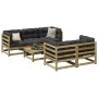 6-piece garden sofa set with impregnated pine wood cushions by vidaXL, Garden sets - Ref: Foro24-3299293, Price: 601,85 €, Di...