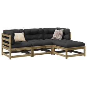 Gartensofa-Set 4-teilig aus imprägniertem Kiefernholz von vidaXL, Gartensets - Ref: Foro24-3299380, Preis: 224,73 €, Rabatt: %