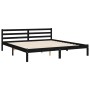 Estructura cama de matrimonio con cabecero madera maciza negro de vidaXL, Camas y somieres - Ref: Foro24-3194200, Precio: 185...