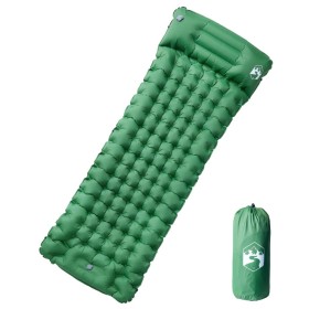 Colchón de camping autoinflable con almohada 1 persona verde de vidaXL, Colchones de aire - Ref: Foro24-4007097, Precio: 45,0...