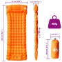 Colchón de camping autoinflable con almohada 1 persona naranja de vidaXL, Colchones de aire - Ref: Foro24-4007095, Precio: 45...