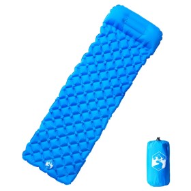 Inflatable camping mattress with pillow 1 person blue by vidaXL, Air mattresses - Ref: Foro24-4007110, Price: 34,06 €, Discou...