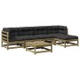 6-piece garden sofa set with impregnated pine wood cushions by vidaXL, Garden sets - Ref: Foro24-3299404, Price: 542,78 €, Di...