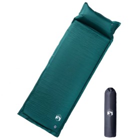 Colchón de camping autoinflable con almohada 1 persona verde de vidaXL, Colchones de aire - Ref: Foro24-4007131, Precio: 43,6...