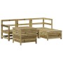 Gartensofa-Set 5-teilig aus imprägniertem Kiefernholz von vidaXL, Gartensets - Ref: Foro24-3250495, Preis: 352,99 €, Rabatt: %