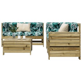 Gartensofa-Set 5-teilig aus imprägniertem Kiefernholz von vidaXL, Gartensets - Ref: Foro24-3250815, Preis: 358,67 €, Rabatt: %