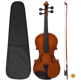 Kompletter Satz Violine mit Bogen und Kinnhalter aus dunklem Holz 4/4 von vidaXL, Violinen - Ref: Foro24-70142, Preis: 82,96 ...