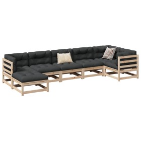 Gartensofa-Set 7-teilig aus massivem Kiefernholz von vidaXL, Gartensets - Ref: Foro24-3299541, Preis: 380,87 €, Rabatt: %