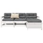 Gartensofa-Set 4-teilig aus massivem weißem Kiefernholz von vidaXL, Gartensets - Ref: Foro24-3250801, Preis: 285,73 €, Rabatt: %