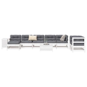 Gartensofa-Set 10-teilig aus massivem weißem Kiefernholz von vidaXL, Gartensets - Ref: Foro24-3250661, Preis: 704,99 €, Rabat...