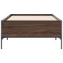 Estructura cama madera ingeniería metal roble marrón 75x190 cm de vidaXL, Camas y somieres - Ref: Foro24-844995, Precio: 87,4...