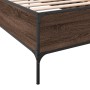 Estructura cama madera ingeniería metal roble marrón 75x190 cm de vidaXL, Camas y somieres - Ref: Foro24-844995, Precio: 87,4...