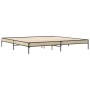 Estructura cama madera ingeniería metal roble Sonoma 180x200 cm de vidaXL, Camas y somieres - Ref: Foro24-845002, Precio: 109...