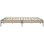 Estructura cama madera ingeniería metal roble Sonoma 180x200 cm de vidaXL, Camas y somieres - Ref: Foro24-845002, Precio: 109...