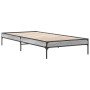 Estructura cama madera ingeniería metal gris Sonoma 90x190 cm de vidaXL, Camas y somieres - Ref: Foro24-845054, Precio: 73,42...